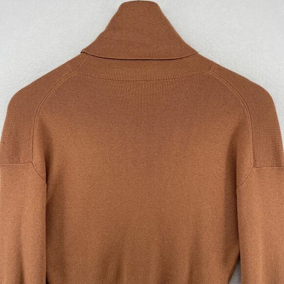 WILFRED ARITZIA Sweater XS Rebecca Turtleneck Cropped Wool Blend Pullover Brown - Picture 4 of 14